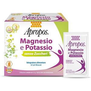 Apropos Magnesio e Potassio Senza Zuccheri Gusto Lime - 24 Bustine di Sali Minerali