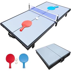 OYE Tavolo da ping pong per interni, per il tempo libero, tavolo da ping pong dal design moderno, con rete da ping pong 121 x 61 cm