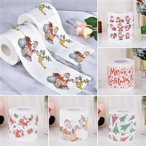 Whychstore Carta igienica creativa per il bagno, motivo: Babbo Natale, Buon Natale Carta igienica Santa Claus Toilet Paper Tissue per la festa di compleanno, Natale, decorazione del bagno