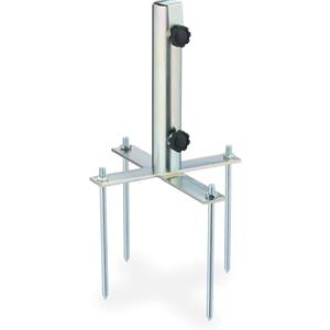 Relaxdays Puntale Reggiombrellone e Stendini, 25-40 mm, Picchetti da Terra Giardino, Infilare nel Prato, Ferro, Argento, 100%, 1 Pezzo