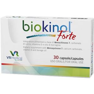 VR Medical Biokinol Forte - Integratore Alimentare per Ossa e Articolazioni con Vitamina K2, Calcio e Vitamina D3 - 30 Capsule