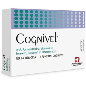 PHARMASUISSE COGNIVEL - Integratore Alimentare 40 Softgel con DHA, Fosfatidilserina e Vitamina D3 per la Funzione Cognitiva