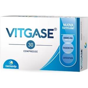Gemavip Vitgase - Integratore Alimentare per il Microcircolo con Bromelina, 30 Compresse
