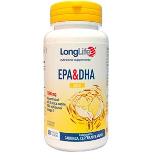 LongLife EPA DHA Gold 1000 mg - Integratore Omega-3 per Cuore e Funzione Cerebrale - 60 Perle