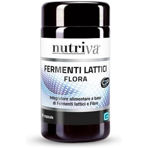 Nutriva Fermenti Lattici Flora - Integratore Alimentare 50 Compresse Senza Glutine e Lattosio