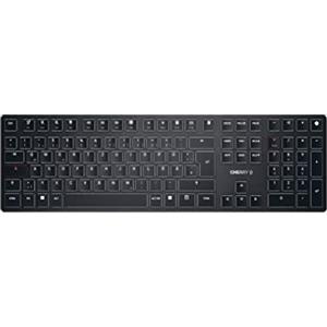 CHERRY KW X ULP, Tastiera High-End Meccanica Ultrapiatta, Layout per la Germania QWERTZ, Tastiera Multidispositivo Senza Fili per fino a 4 Dispositivi, Ricaricabile, Nero, Layout Tedesco - QWERTZ
