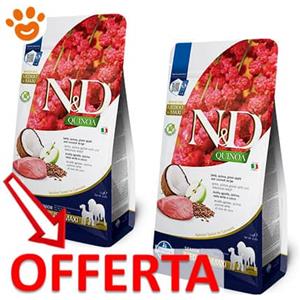 Farmina Dog N&D Quinoa Senior Medium/Maxi - Alimento Completo con Agnello, Mela Verde e Cocco, Sacco da 7 Kg