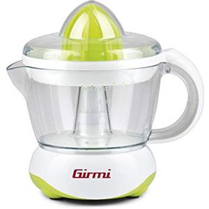Girmi SR02 Spremiagrumi Elettrico, 25 W, Doppia rotazione, Capacità 700cc, Doppia coppa di spremitura, Bianco/Verde