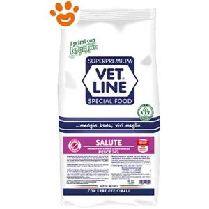 Vet Line Salute Pesce 3 kg - Crocchette Ipoallergizzanti per Cani Adulti con 9 Erbe Officinali