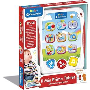 Clementoni Il Mio Primo Tablet Parlante, Gioco Interattivo con Luci e Suonii, Insegna Numeri, Lettere, Forme e Versi degli Animali, Lingua Italiana,aby Clementoni,Eta 12-36 mesi