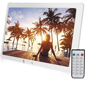 Garsent Cornice Digitale, 15,4 pollici Foto Elettronica per Foto, Foto, Musica, Video, Sveglia, Calendario , 1280*800 con Sensore di Movimento, con Telecomando, supporto USB 2.0/SD/3,5 mm