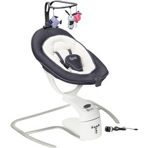 Babymoov Swoon Motion Zinc - Altalena Elettrica con 2 modalità di oscillazione, 5 velocità, melodie e cuscino riduttore
