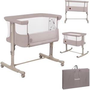 lionelo Aurora 3in1 Culla Co-sleeping e Lettino da viaggio per neonato bambini fino 9kg Regolabile in altezza e Inclinazione Parete aperta rete traspirata Materasso innovativo Zanzariera
