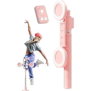 Générique Selfie Stick Tripod with Light, Phone Tripod Holder, Multifunctional Cell Phone Tripod Stand, Extendable with Wireless Remote for Selfies and Live Streaming
