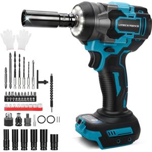 panthem Chiave a impulsi senza fili compatibile con Makita 18 V, 650 N.m, Avvitatore A Impulsi a batteria, 1/2 Elevata Avvitatori a Massa Battente chiave con chiave a bussola, adattatore (senza batteria)