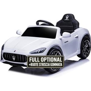 TOYSCAR Macchina Elettrica Per Bambini Maserati Gran Cabrio con Sedile in Pelle Auto Elettrica Per Bambini Telecomandata Porte Apribili Doppio Motore Elettrico 12V Carico 25 Kg TOYSCAR (bianco)