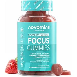 Novomins Focus Gommose | 60 Nootropiche | Criniera Leone, Caffeina | Novomins