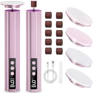 Ehomfory 2-in-1 Pedicure Elettrico senza Fili, Set per Pedicure a 9 Velocità Regolabili con Display a LED, Lima Elettronica per la Cura Dei Piedi, Set per Manicure Elettrica per Donne