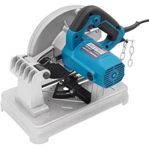 WEIGR Sega da taglio per metallo, 1200 W, troncatrice con 5200 giri/min, angolo di taglio 0-45°, lama 185 mm, per taglio di acciaio, metalli non ferrosi, profili in ferro e ghisa (blu)