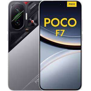XIAOMI POCO F7 Smartphone, 12+256GB, Argento, Snapdragon® 8s Gen 4 Flagship, Batteria 6500mAh, Fotocamera Sony da 50MP con OIS, Display AMOLED 6.83" 1.5K 120Hz (Adattatore di alimentazione non incluso)