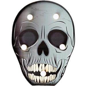 LOLAhome Cartello Teschio Halloween 5 luci LED Segno Teschio Decorazione Halloween Tavolo o Parete Poster Halloween Teschio a Batteria, Cartello Uso Interno Feste Halloween casa vetrina Scuola
