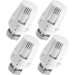 BYZESTY Valvole Termostatiche per Termosifoni: BYZESTY 4 Pezzi Valvola Termostatica per Termosifoni, Valvole Termostatiche con Filetto M30 x 1,5 MM, Testa Termostatica con Posizione Anti-Gelo