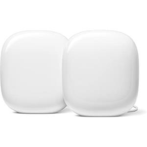 Google Nest Wi-Fi 6E Pro - Sistema affidabile, ad alta velocità e con copertura in tutta la casa - Router Wi-Fi mesh - Bianco ghiaccio, x2, GA03689-EU
