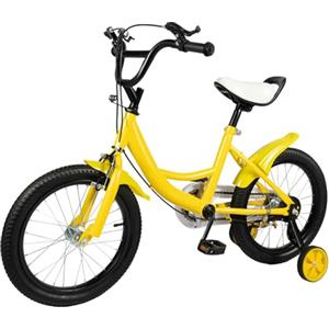 Loobiiny Bici Bambino 16 Pollici Mountain Bike Bike All Terreno per Bambini Bicicletta con Ruota Extra Bicicletta Bicicletta Mountain Bike Doppio Freno A Disco Biciclette Acciaio Carbonio