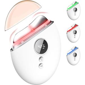 IGUGI Massaggiatore Viso Elettrico,Massaggiatore Viso Lifting Dispositivo di Bellezza Antirughe con Luce Rossa,Blu,Verde e Colorata con Vibrazione e Calore per Rassodare Il Viso Contro Le Rughe