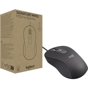 Logitech Signature Wired M520 for Business, mouse ottico con cavo, USB-C plug-and-play, Windows/Mac/Chrome/PC/laptop - Graphite