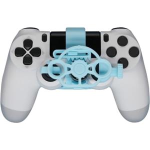 Generico Volante di ricambio per PS4 Controller Giochi di corse Mini Sterzo 3D Stampa ruota ausiliario Controller di gioco Joystick Simulatore Gamepad (Blue)