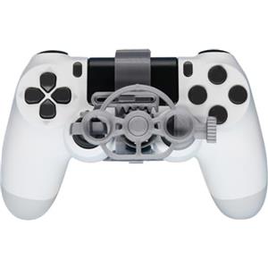 Generico Volante di ricambio per PS4 Controller Giochi di corse Mini Sterzo 3D Stampa ruota ausiliario Controller di gioco Joystick Simulatore Gamepad (Silver)