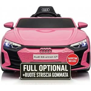 TOYSCAR Macchina Elettrica Per Bambini Audi RS e-Tron Auto Elettrica Per Bambini Telecomandata Sedile In Pelle Porte Apribili TAPPETINI INCLUSI Doppio Motore Elettrico 12V Carico 25 Kg TOYSCAR (rosa)