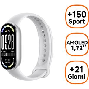 Xiaomi Band 10 AMOLED Braccialetto per rilevamento di attività 4,37 cm (1.72) Argento