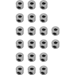 KIMISS Ruote per Aeroplani Rc Collare di Arresto per Aereo Rc Acciaio Inossidabile 20 Pezzi Set di Tappi per Carrello di Atterraggio Collare per Ruote 2,1 Mm Acciaio Inossidabile