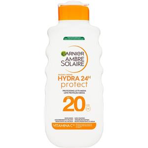 Garnier Ambre Solaire Hydra 24H Protect Latte SPF20 175 ml - Idratante, Resistente all'acqua, Non grasso, con Vitamina E