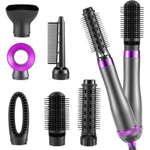 Strixorn Set di spazzole ad aria calda 6 in 1, ionica negativa: Airstyler multifunzione da 1000 W, con 6 accessori per asciugare, volumizzare, lisciare, arricciare, spazzola ad aria calda adatta per tutti i