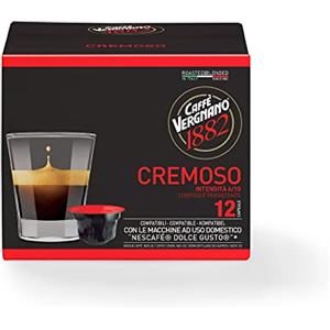 Caffè Vergnano 1882Capsule Caffè Compatibili Nescafé Dolce Gusto Cremoso, Confezione da 12 Capsule
