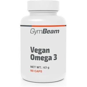 GymBeam Omega 3 Vegan 90 Capsule, Olio di Alghe 1250 mg, EPA 166 mg, DHA 334 mg, Oli Benefici per Cuore, Cervello e Vista, Composizione Vegetale Pura, Adatto ai Vegani