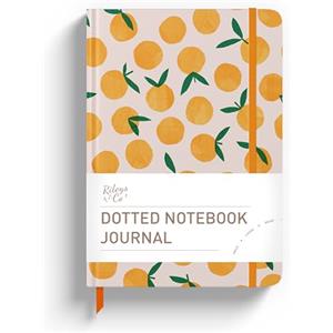 Rileys & Co Bullet Journal Puntinato per Scuola e Ufficio, Quaderno Puntinato A5 (20x15 cm) con 240 Pagine e Copertina Rigida, Journal Diary Motivazionale con Carta Avorio da 80 gr (Arance)