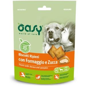 Oasy Biscotti Ripieni con Formaggio e Zucca - Snack Sano per Cani Adulti 80 g