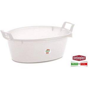 Stefanplast Bacinella Ovale in Polietilene 50 cm, Capacità 16 lt, Colore Neutro, Multiuso con Manici