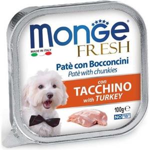 Monge Dog Fresh Paté e Bocconcini con Tacchino 100 g