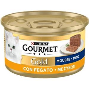 Gourmet Gold Mousse con Fegato 85 gr - Alimento Umido Vellutato per Gatti Adulti