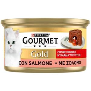 Purina Gourmet Gold Cuore Morbido con Salmone - Cibo Umido per Gatti Adulti - 85 gr