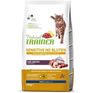 Trainer Natural Trainer Cat Sensitive Anatra 1.5 kg - Alimento Completo Monoproteico per Gatti Adulti con Mirtillo Rosso