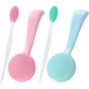 NUMAMA 4 spazzole in silicone per la pulizia del viso, peeling manuale, pennello per labbra, spazzola per la pulizia del viso, per donne e uomini, rimozione dei pori, massaggio