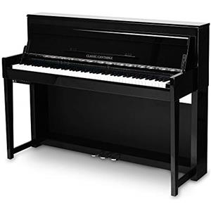 Classic Cantabile UP-1 SH Pianoforte Verticale Digitale - 88 Tastiera pesata - Pianola musicale con USB, MIDI, 256 polifonia, 40 voci - Piano digitale con funzione registrazione Mp3 - Nero Lucido