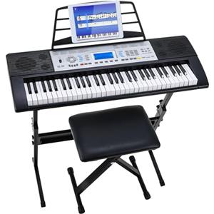 MAMIZO 61 Tasti Tastiera Pianoforte Digitale, Pianoforte Keyboard Elettrico per Principianti, Pianola Tastiera per Bambini, 500 Suoni e Modalità di Insegnamento a 3 Livelli, Leggio, MP3/USB MIDI