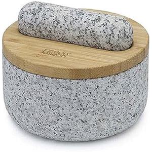 Joseph Joseph Dash Pestello e mortaio in granito con coperchio in bambù